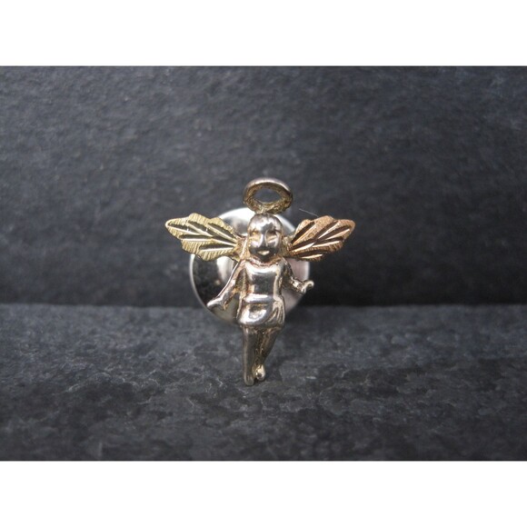 Vintage Sterling 12K Black Hills Gold Angel Tie Tack - Picture 2 of 10